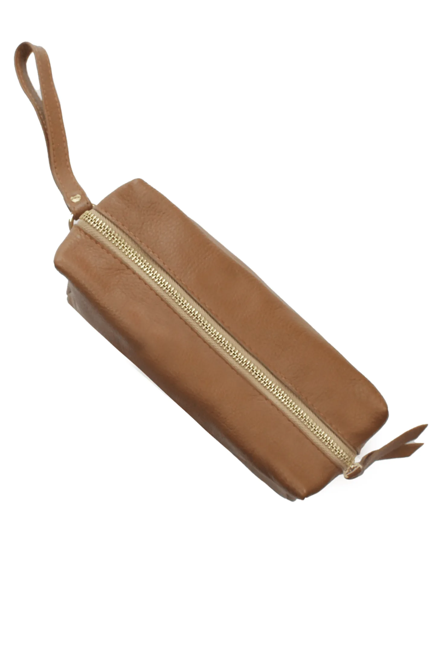 Online Carolina Abby Make Up Bag Tan Soft Leather