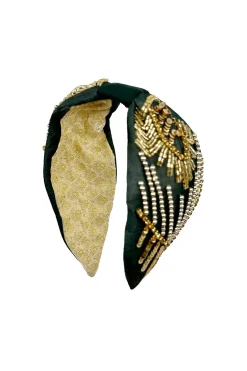 Outlet Carolina Abella Embellished Headband Olive