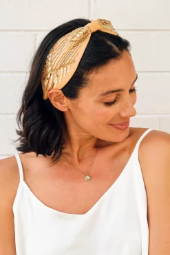 Best Sale Carolina Abella Embellished Headband Gold