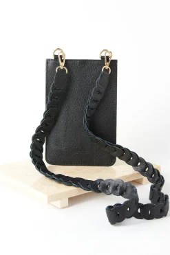 Clearance Carolina Adelina Mobile Phone Holder Black Soft Leather
