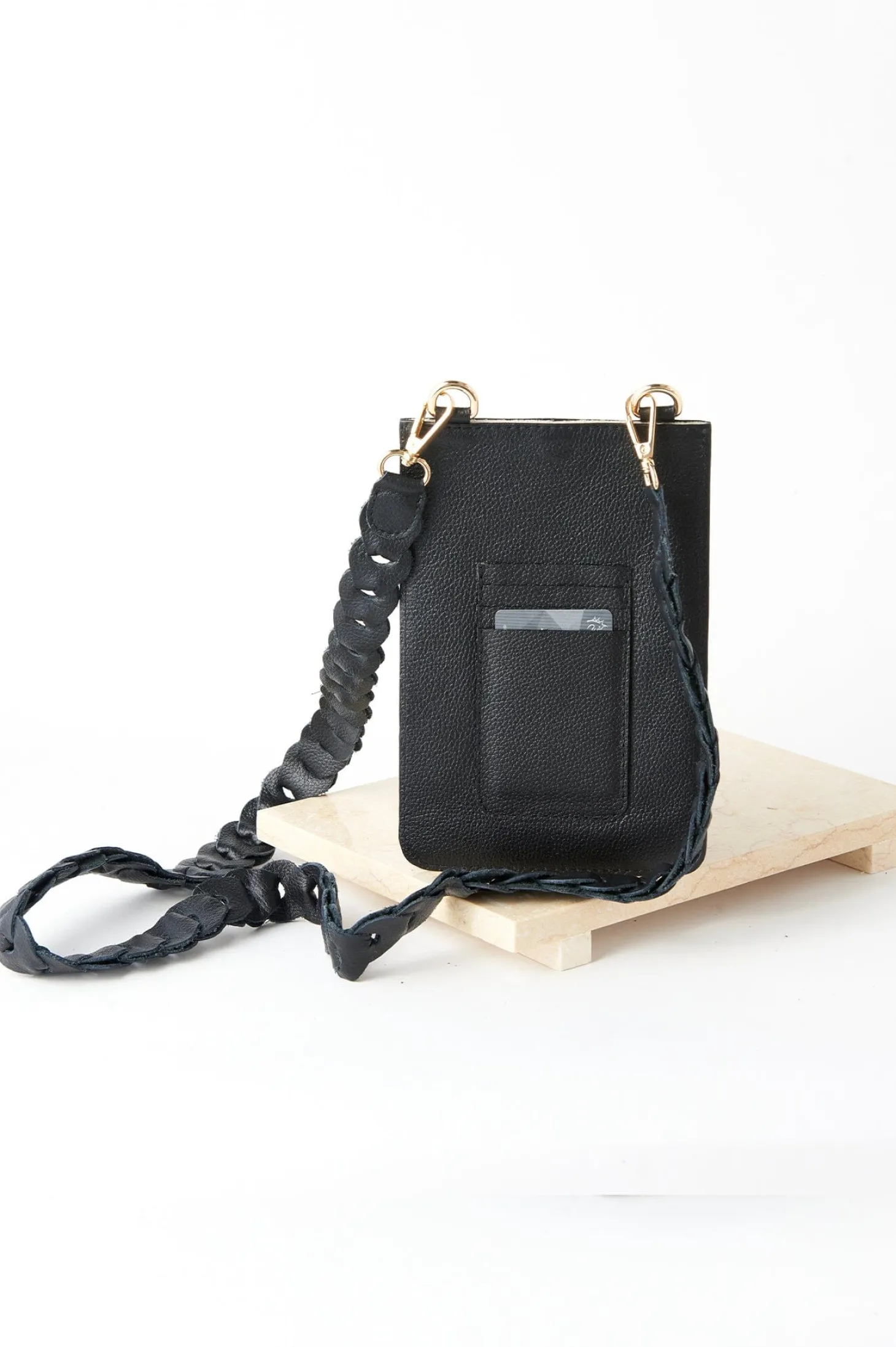 Clearance Carolina Adelina Mobile Phone Holder Black Soft Leather