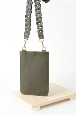 Best Sale Carolina Adelina Mobile Phone Holder Olive Soft Leather
