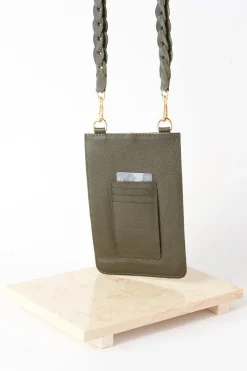 Best Sale Carolina Adelina Mobile Phone Holder Olive Soft Leather