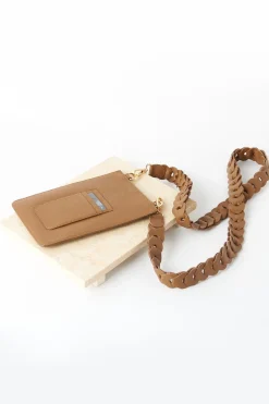 Discount Carolina Adelina Mobile Phone Holder Tan Soft Leather