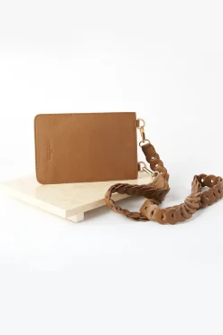 Discount Carolina Adelina Mobile Phone Holder Tan Soft Leather