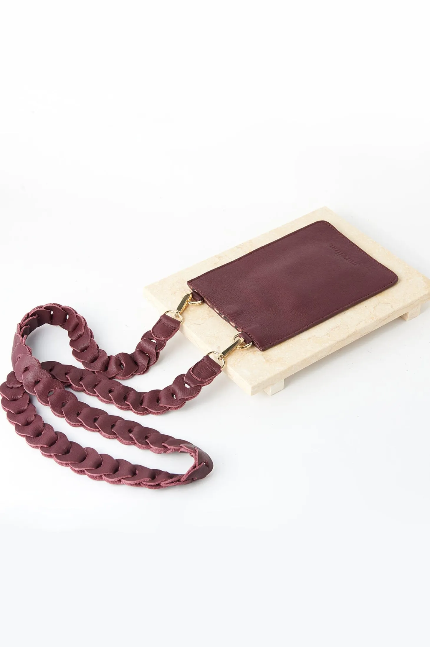 Best Carolina Adelina Mobile Phone Holder Burgundy Soft Leather