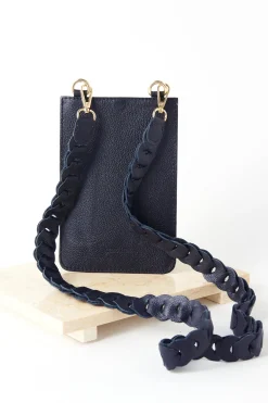 Store Carolina Adelina Mobile Phone Holder Navy Soft Leather