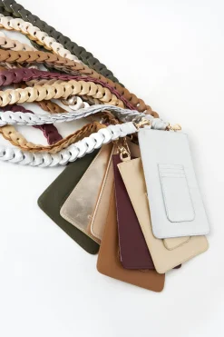 Flash Sale Carolina Adelina Mobile Phone Holder Silver Metallic Leather