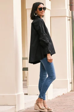 Clearance Carolina Alessandra Long Sleeve Top Black