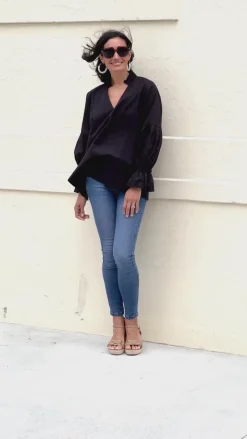 Clearance Carolina Alessandra Long Sleeve Top Black