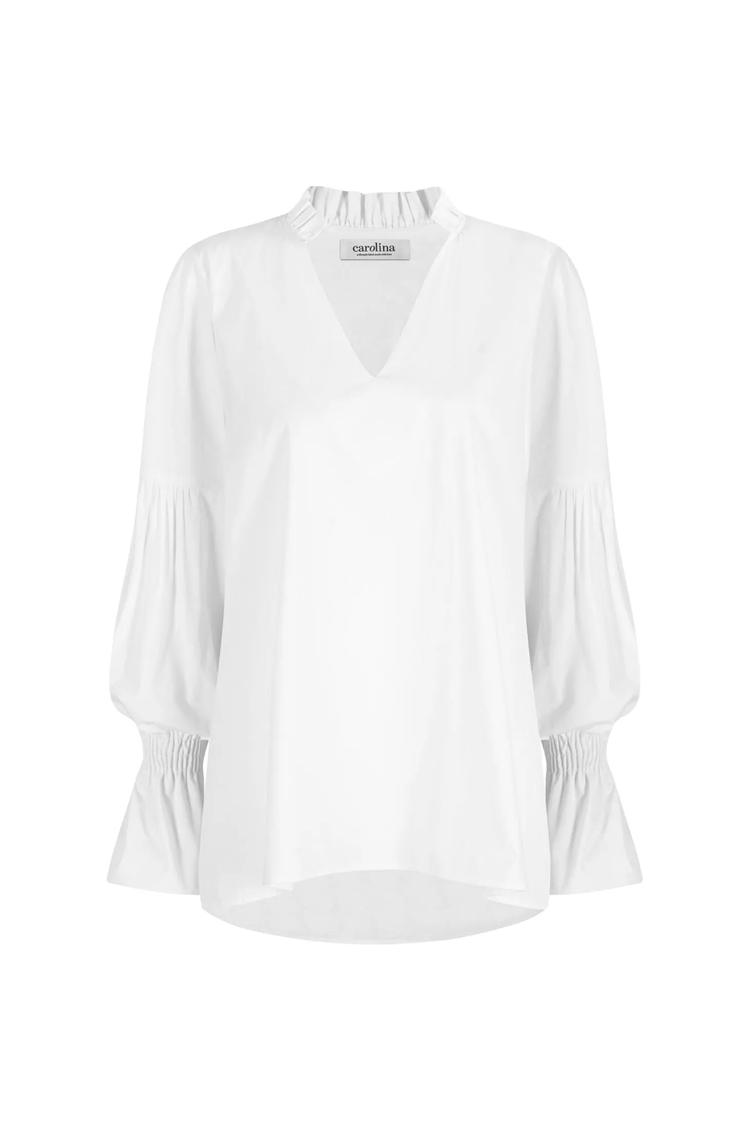 Shop Carolina Alessandra Long Sleeve Top White