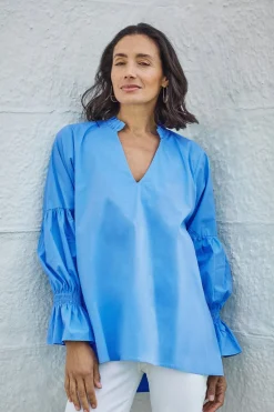 Best Carolina Alessandra Long Sleeve Top Blue