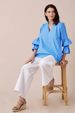 Best Carolina Alessandra Long Sleeve Top Blue
