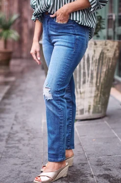 Discount Carolina Alessia Straight Jeans Denim Blue
