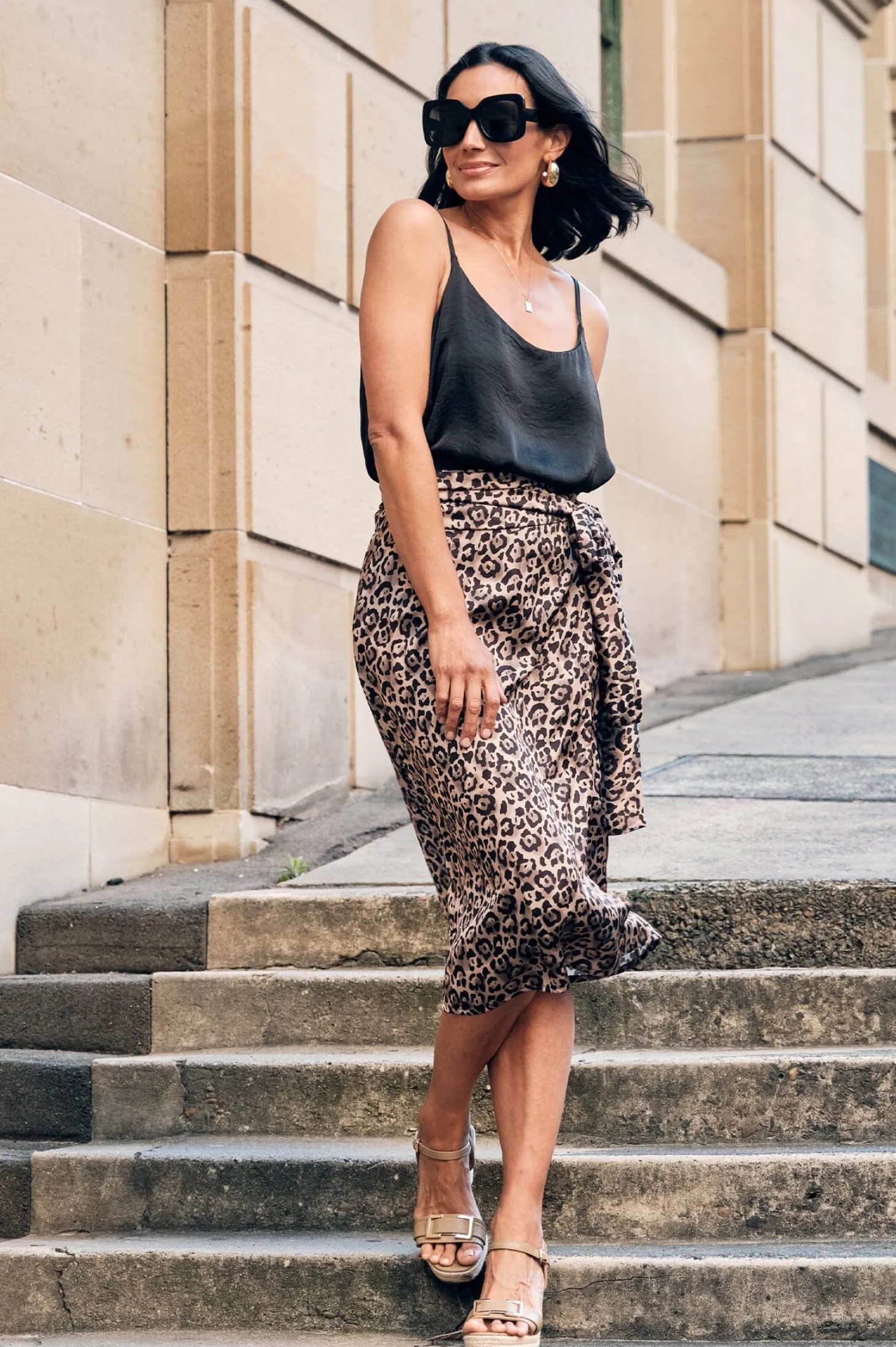 Discount Carolina Alima Animal Print Wrap Skirt