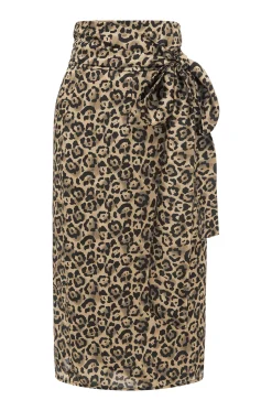 Discount Carolina Alima Animal Print Wrap Skirt