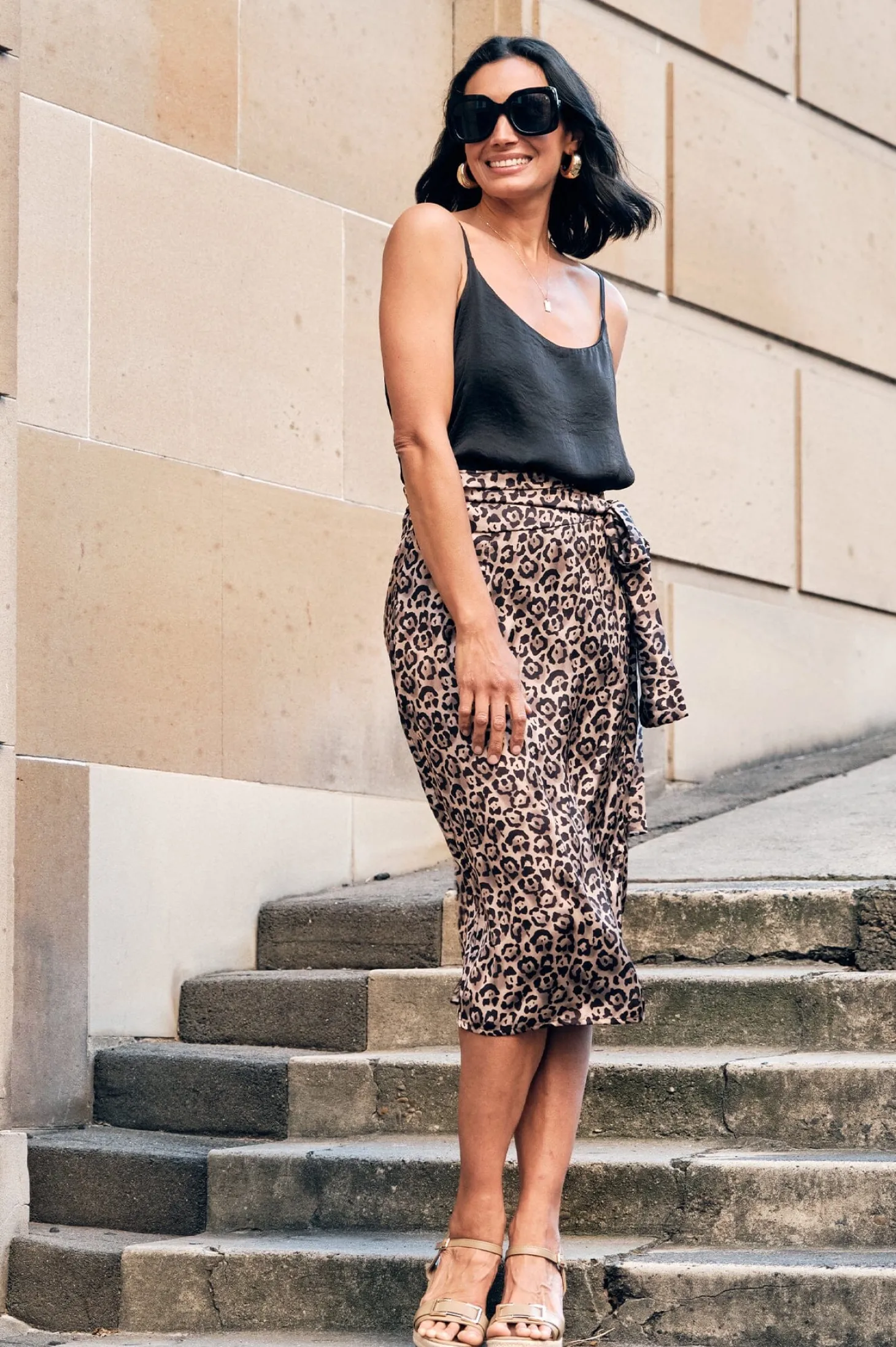 Discount Carolina Alima Animal Print Wrap Skirt