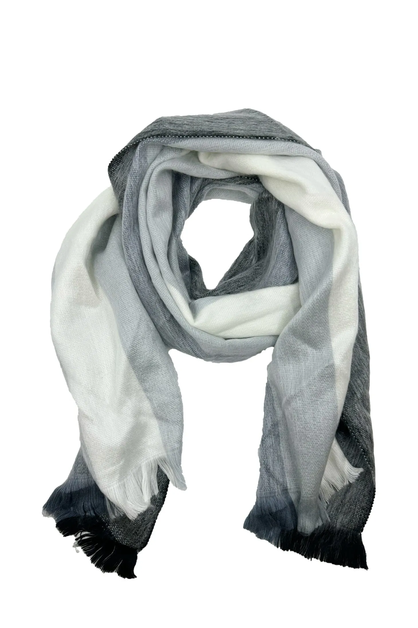Cheap Carolina Alpaca Wrap Striped Multi Colour Grey