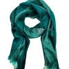 Fashion Carolina Alpaca Wrap Striped Multi Colour Forest Green