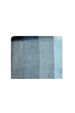 Clearance Carolina Alpaca Wrap Striped Multi Colour Light Blue
