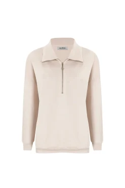 Store Carolina Amara Half Zip Jumper Beige