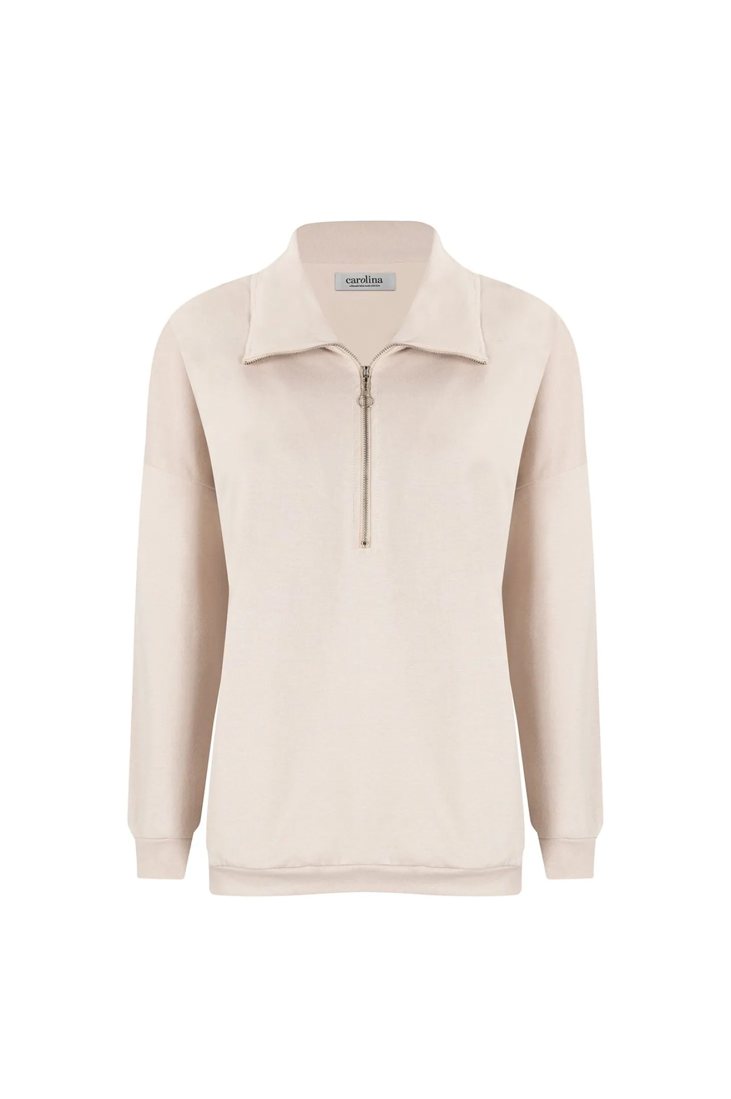 Store Carolina Amara Half Zip Jumper Beige