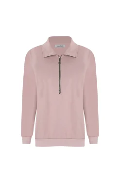 Flash Sale Carolina Amara Half Zip Jumper Blush