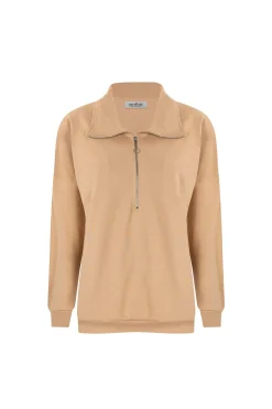 Store Carolina Amara Half Zip Jumper Tan