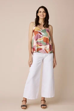 Outlet Carolina Ana Camisole Top Delia Print V Neck