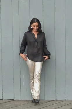 Store Carolina Angelina Long Sleeve Top Black