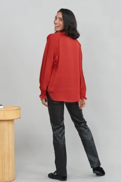 Discount Carolina Angelina Long Sleeve Top Red