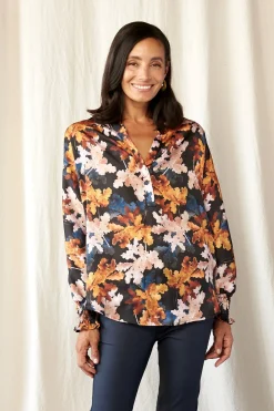 Best Carolina Angelina Long Sleeve Top Cassia Print