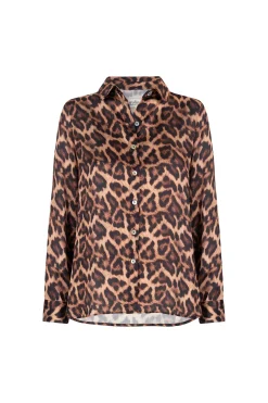 Clearance Carolina Anika Animal Print Long Sleeve Collared Shirt