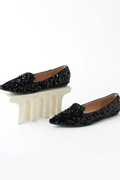 Cheap Carolina Annabelle Sequin Loafers Black