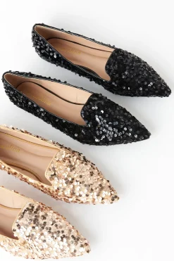 Cheap Carolina Annabelle Sequin Loafers Black