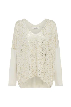 Fashion Carolina Araya Animal Print Jumper Ivory