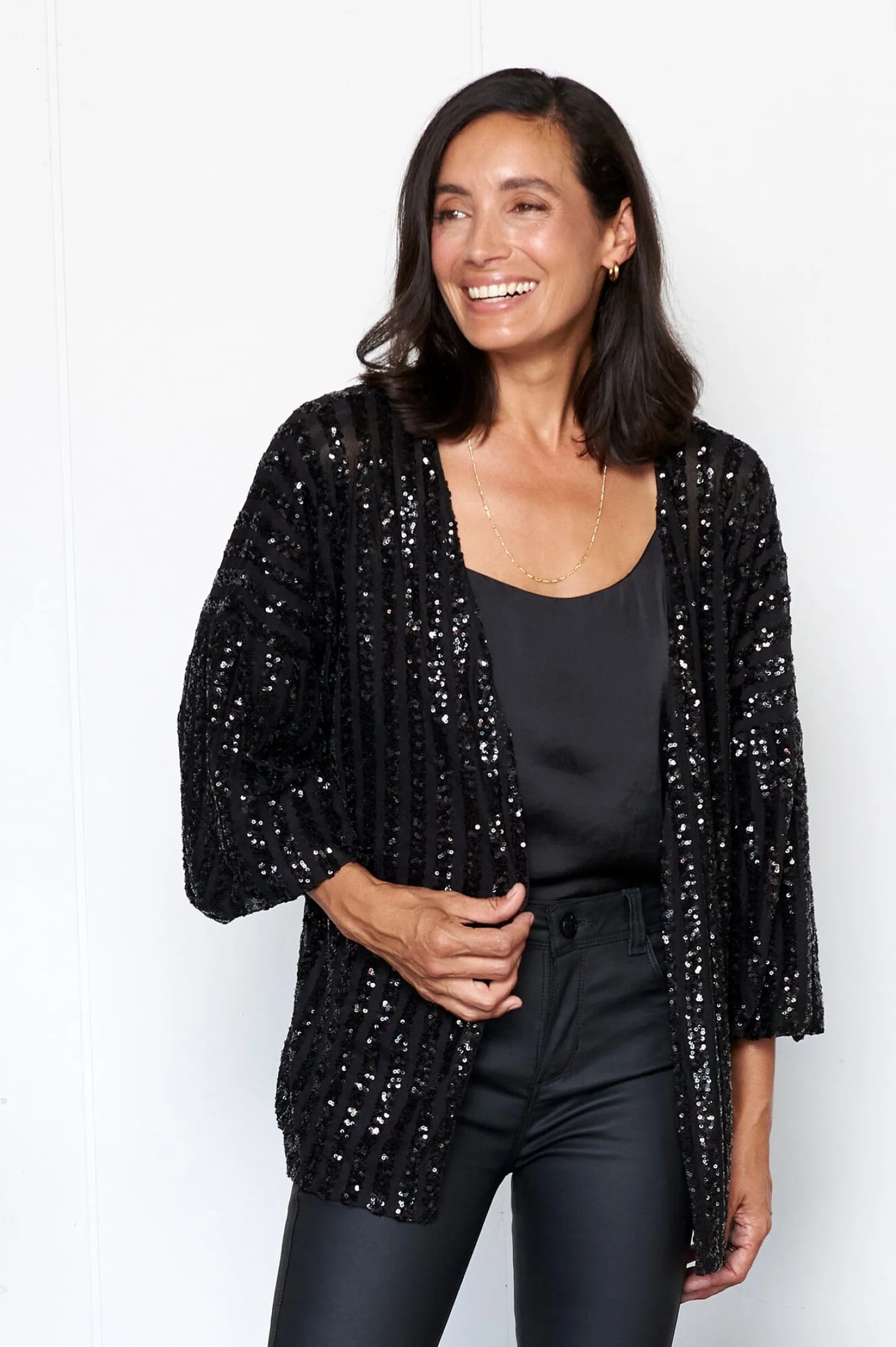 Sale Carolina Aria Cape Black with Sequins