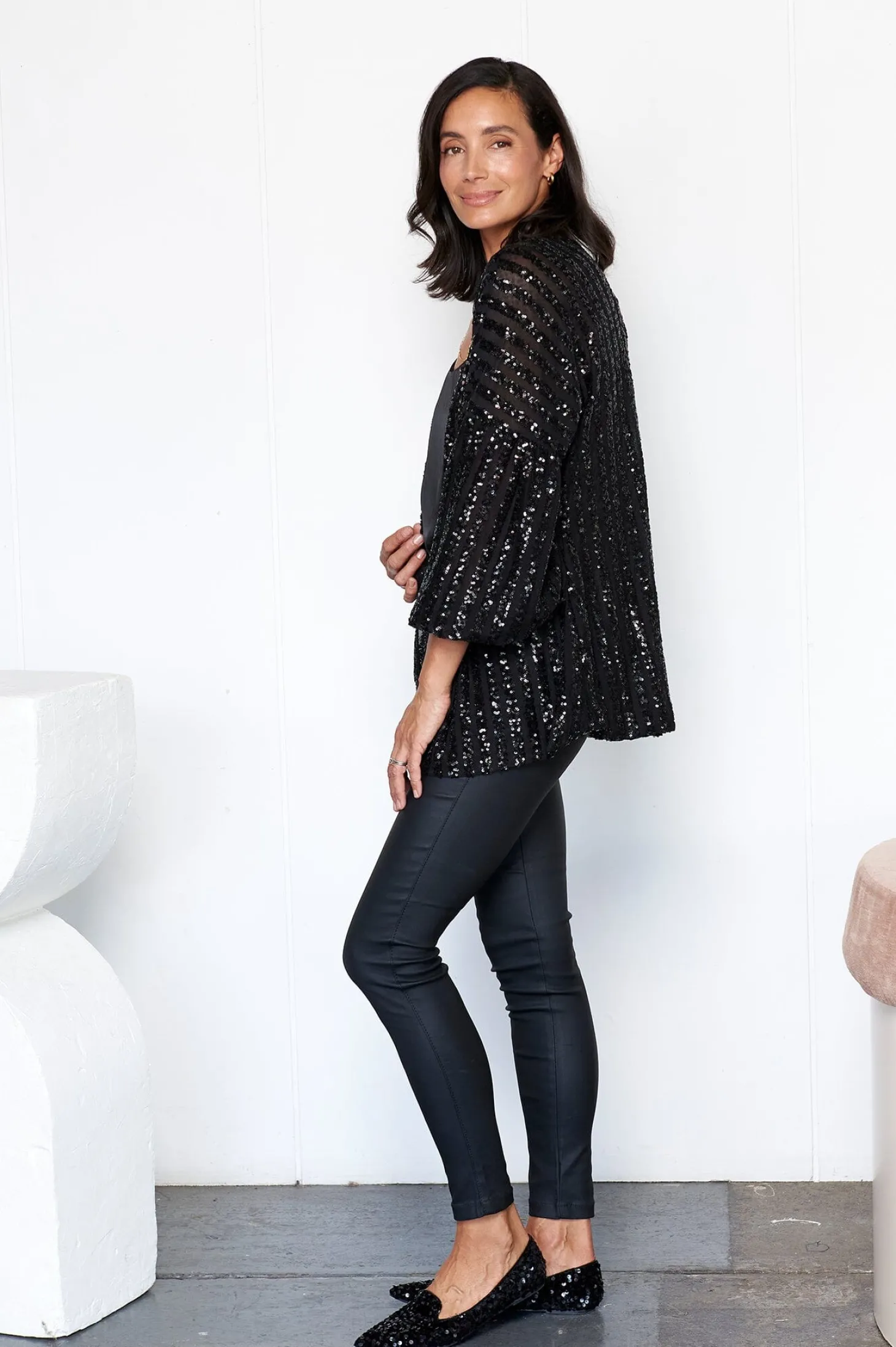 Sale Carolina Aria Cape Black with Sequins