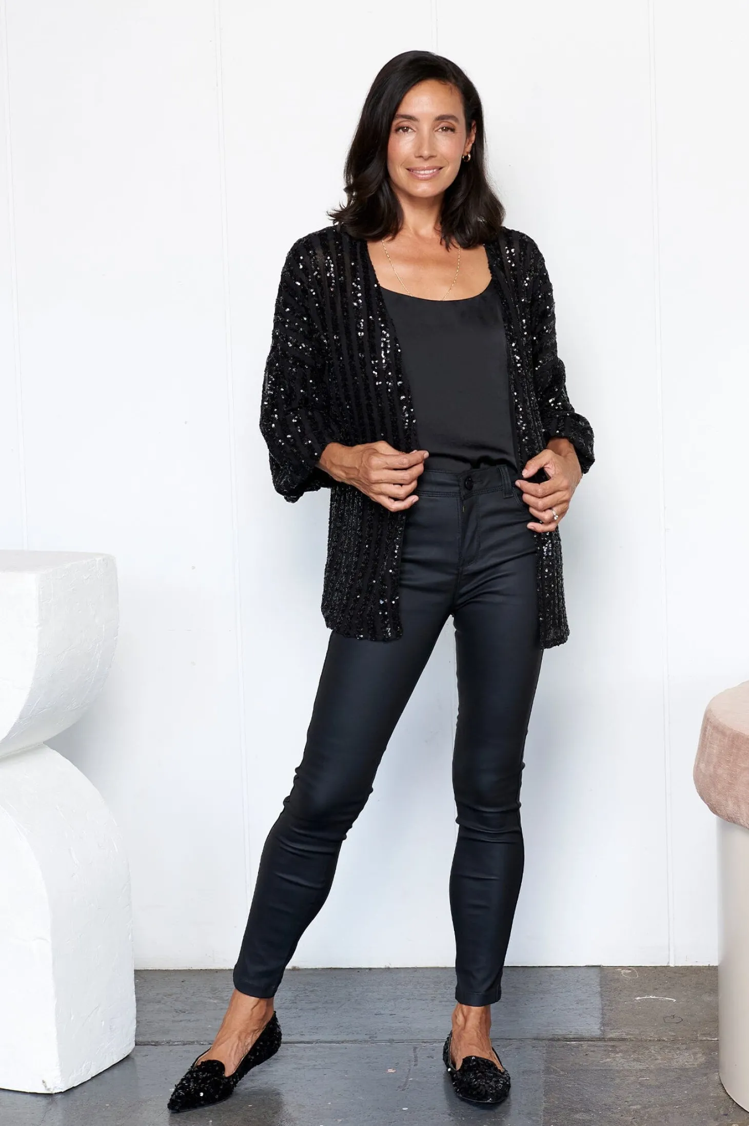 Sale Carolina Aria Cape Black with Sequins