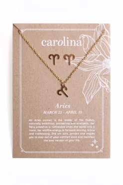 Shop Carolina Aries Zodiac Necklace & Earring Set
