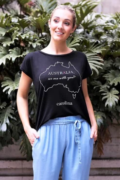 Cheap Carolina Australia, We Are With You T-Shirt Black