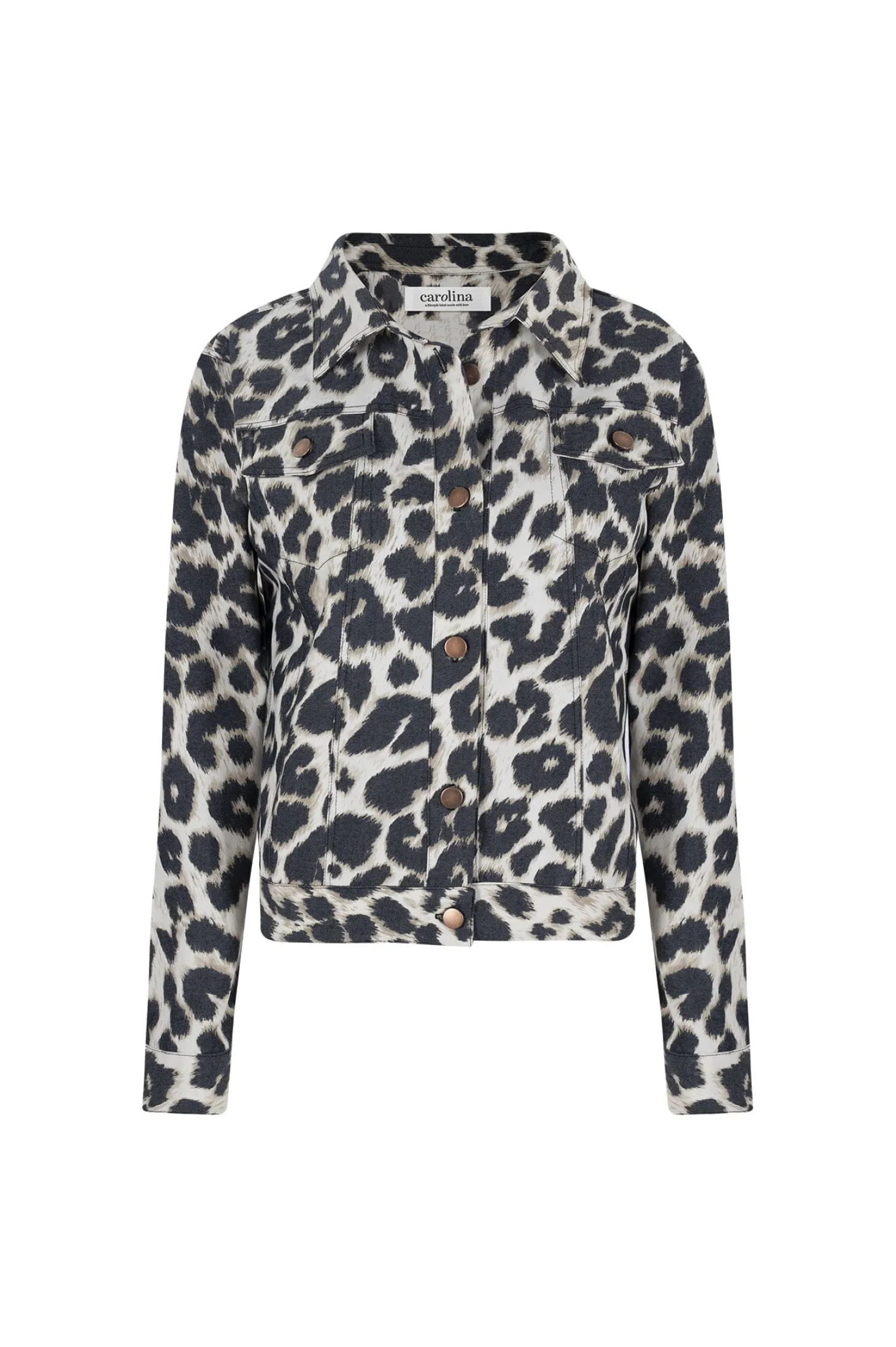 New Carolina Ava Animal Print Jacket Cream