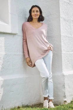 Flash Sale Carolina Avery V-Neck Jumper Blush