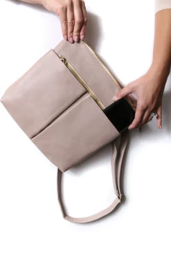 Cheap Carolina Barcelona Leather Handbag Nude Soft Leather