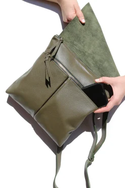 Online Carolina Barcelona Leather Handbag Olive Soft Leather