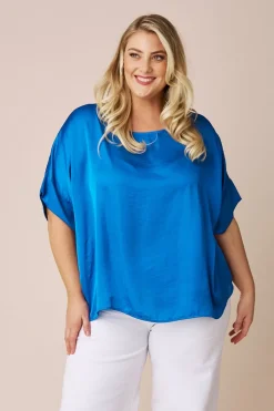 New Carolina Bianca Short Sleeve Top Cobalt
