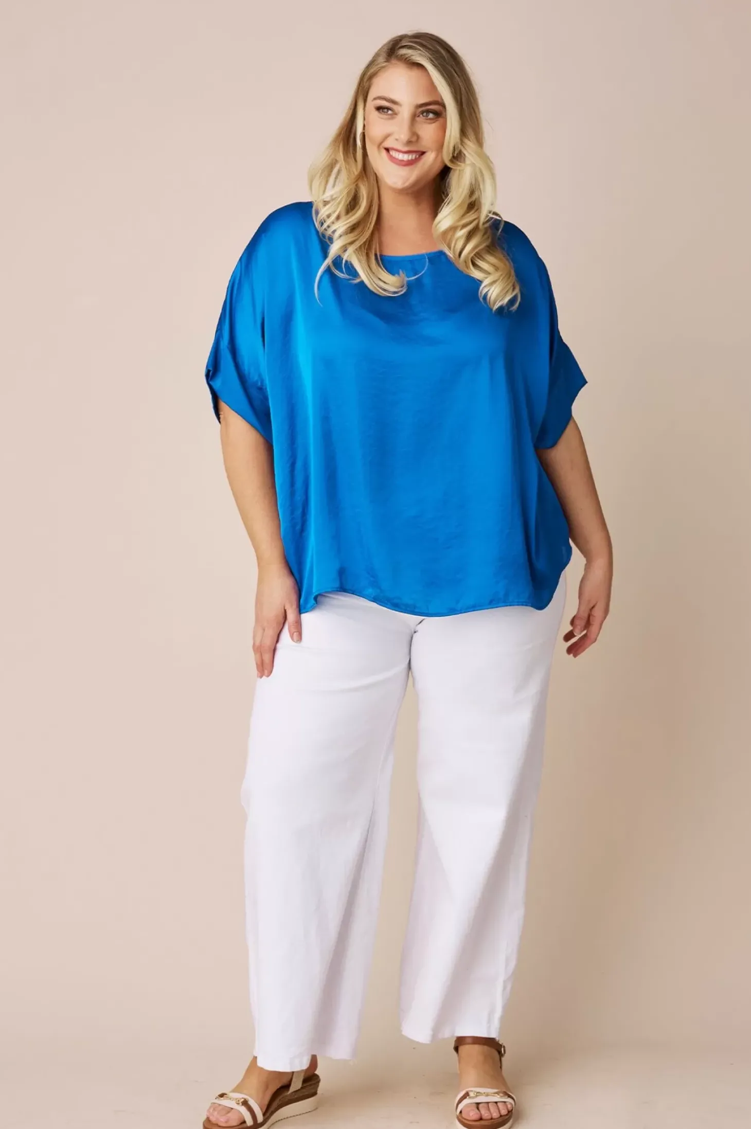 New Carolina Bianca Short Sleeve Top Cobalt