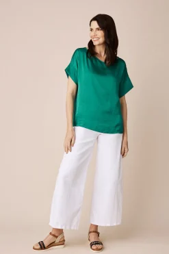Online Carolina Bianca Short Sleeve Top Emerald