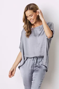 Outlet Carolina Bianca Short Sleeve Top Grey