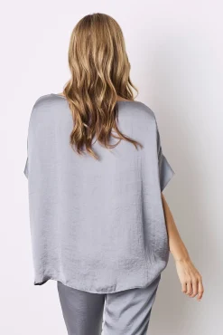 Outlet Carolina Bianca Short Sleeve Top Grey